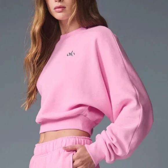 Pink Crop Crewneck - alo - Picture 4 of 15